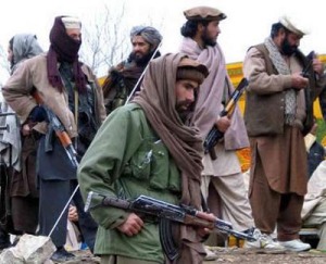 Taliban fighters around the Pakistan-Afghan border